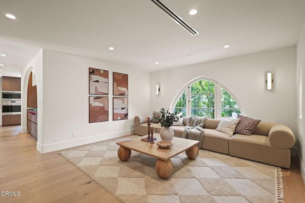 Interior, Kitchen, Living room, Recessed Lighting, Stainless Steel Appliances, Wood Texture Flooring