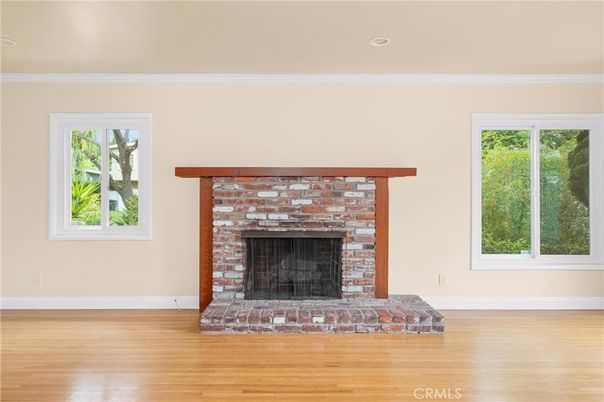 Fireplace, Interior, Recessed Lighting, Wood Texture Flooring