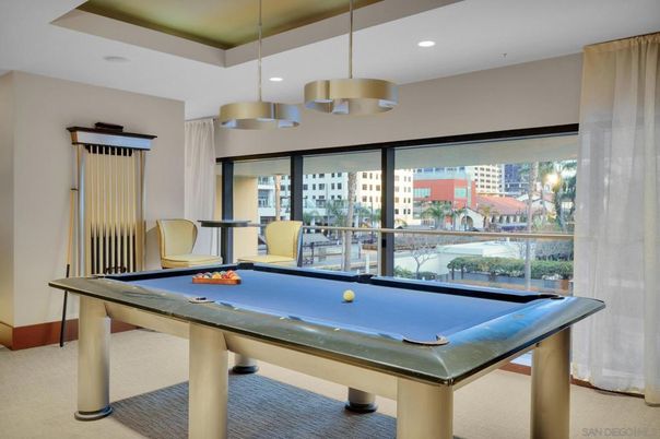 Billiard Table, Game Room, Interior, Pendant Lights, Recessed Lighting
