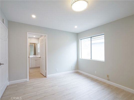 Bathroom, Empty room, Interior, Recessed Lighting, Wood Texture Flooring