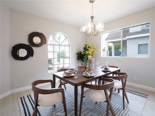 Chandelier, Dining room, Interior, Wood Texture Flooring