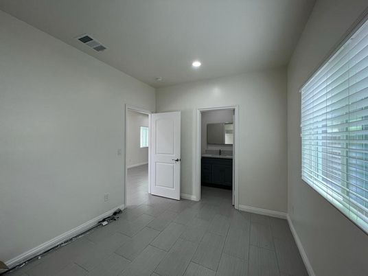 Bathroom, Empty room, Interior, Recessed Lighting, Wood Texture Flooring