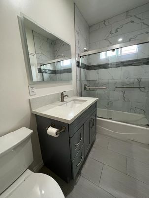 Bathroom, Glass Shower, Interior, Marble Walls