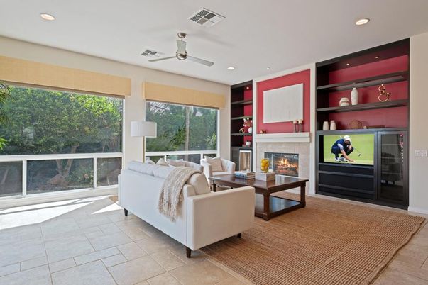 Fireplace, Interior, Living room, Recessed Lighting