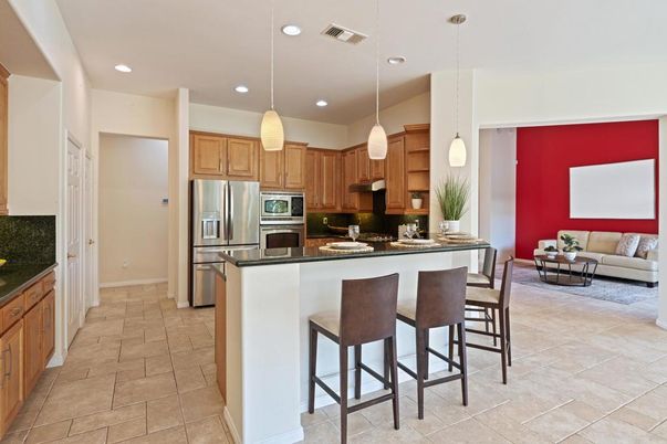 Interior, Kitchen, Living room, Pendant Lights, Recessed Lighting, Stainless Steel Appliances