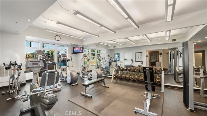 Fitness Equipment, Gym, Interior, Recessed Lighting