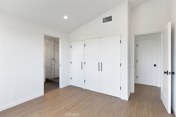 Bathroom, Glass Shower, Interior, Recessed Lighting, Wood Texture Flooring