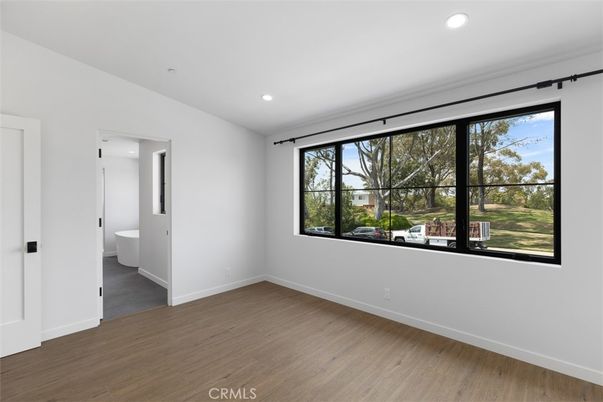 Bathroom, Empty room, Interior, Recessed Lighting, Wood Texture Flooring