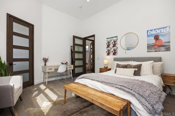 Bedroom, Home Office, Interior, Recessed Lighting, Wood Texture Flooring