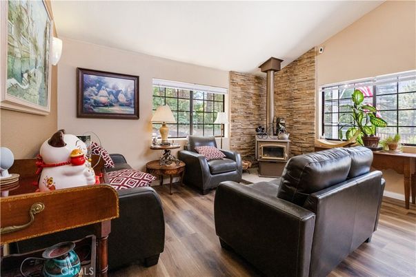 Fireplace, Interior, Living room, Stone Walls, Wood Texture Flooring