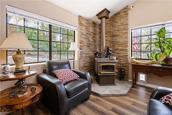 Fireplace, Interior, Stone Walls, Wood Texture Flooring