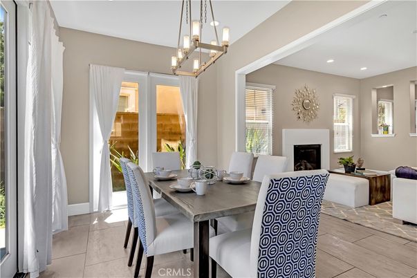 Dining room, Fireplace, Interior, Pendant Lights, Recessed Lighting