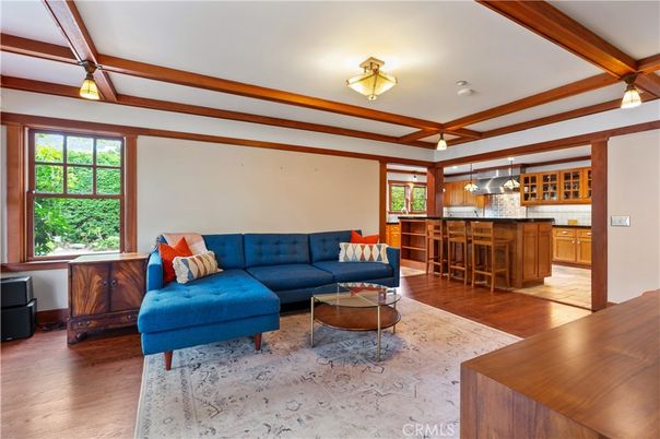 Interior, Kitchen, Living room, Pendant Lights, Wooden Beams, Wood Texture Flooring