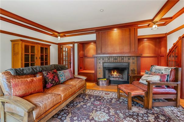 Fireplace, Interior, Living room, Wood Texture Flooring, Wooden Walls