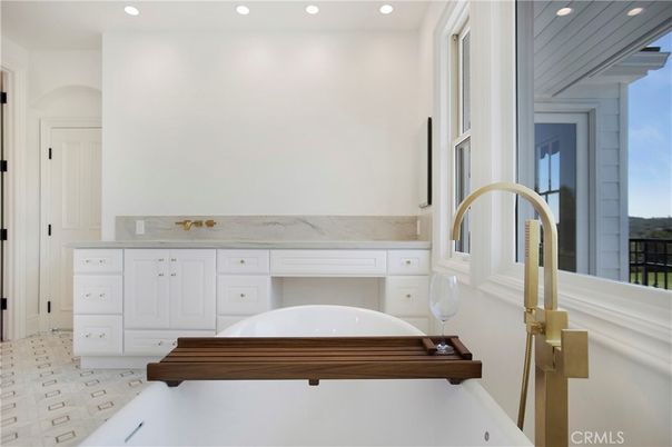 Bathroom, Free Standing Baths, Interior, Marble Walls, Recessed Lighting