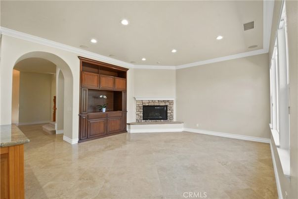 Empty room, Fireplace, Interior, Recessed Lighting