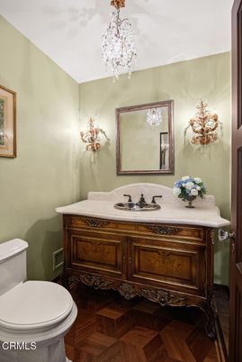 Bathroom, Chandelier, Interior, Wood Texture Flooring