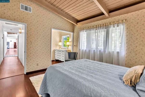 Bedroom, Interior, Wooden Beams, Wooden Ceilings, Wood Texture Flooring