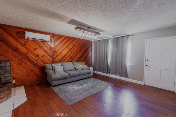 Empty room, Fireplace, Interior, Living room, Wood Texture Flooring, Wooden Walls