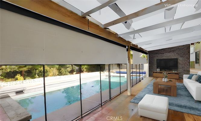 Interior, Living room, Stone Walls, Sun Room, Wooden Beams, Wood Texture Flooring