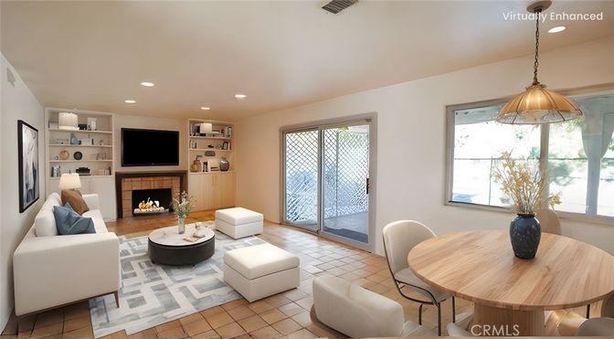 Dining room, Fireplace, Interior, Living room, Pendant Lights, Recessed Lighting