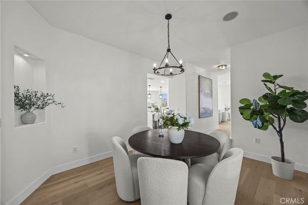 Chandelier, Dining room, Interior, Pendant Lights, Wood Texture Flooring