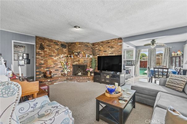 Dining room, Fireplace, Interior, Living room, Stone Walls