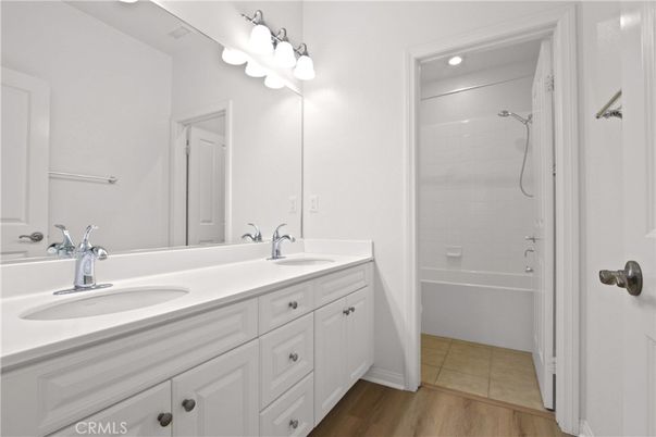 Bathroom, Dual Sink Vanities, Interior, Wood Texture Flooring