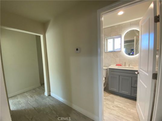 Bathroom, Interior, Recessed Lighting, Wood Texture Flooring