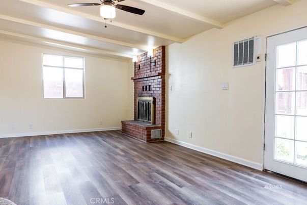 Empty room, Fireplace, Interior, Wood Texture Flooring