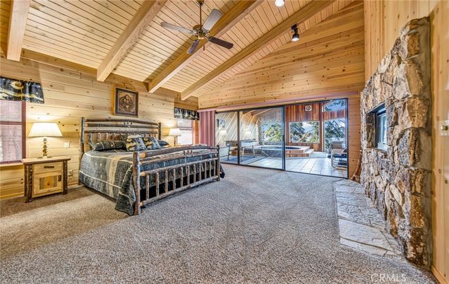 Bedroom, Fireplace, Interior, Stone Walls, Wooden Beams, Wooden Ceilings, Wooden Walls