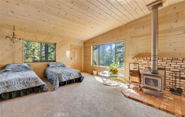 Bedroom, Fireplace, Interior, Wooden Ceilings, Wooden Walls