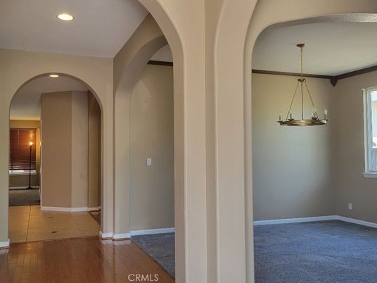 Empty room, Interior, Pendant Lights, Recessed Lighting, Wood Texture Flooring