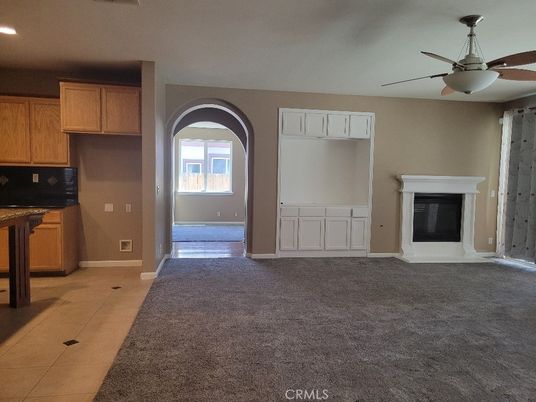 Empty room, Fireplace, Interior, Kitchen, Recessed Lighting