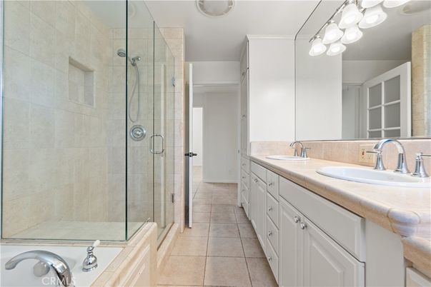 Bathroom, Dual Sink Vanities, Glass Shower, Interior, Tile Countertops