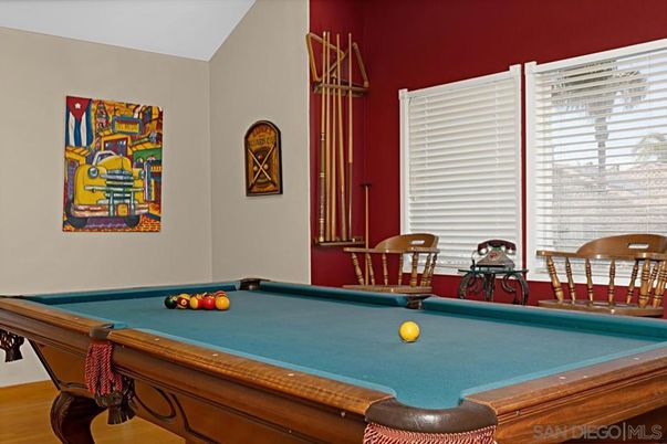 Billiard Table, Game Room, Interior, Wood Texture Flooring