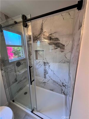 Bathroom, Glass Shower, Interior, Marble Walls