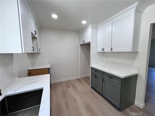 Interior, Kitchen, Recessed Lighting, Wood Texture Flooring