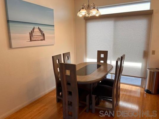 Chandelier, Dining room, Interior, Wood Texture Flooring