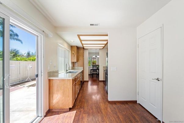 Interior, Kitchen, Recessed Lighting, Wood Texture Flooring