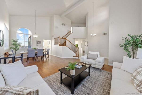 Dining room, Interior, Living room, Pendant Lights, Wood Texture Flooring