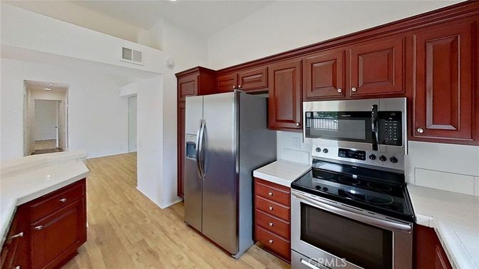 Interior, Kitchen, Stainless Steel Appliances, Wood Texture Flooring