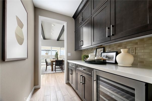 Dining room, Interior, Kitchen, Recessed Lighting, Wood Texture Flooring