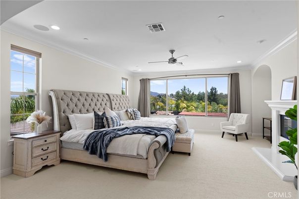 Bedroom, Fireplace, Interior, Recessed Lighting