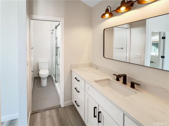 Bathroom, Dual Sink Vanities, Interior, Wood Texture Flooring