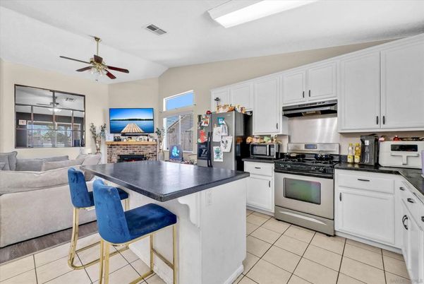 Fireplace, Interior, Kitchen, Living room