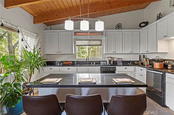 Interior, Kitchen, Pendant Lights, Stainless Steel Appliances, Wooden Beams, Wooden Ceilings