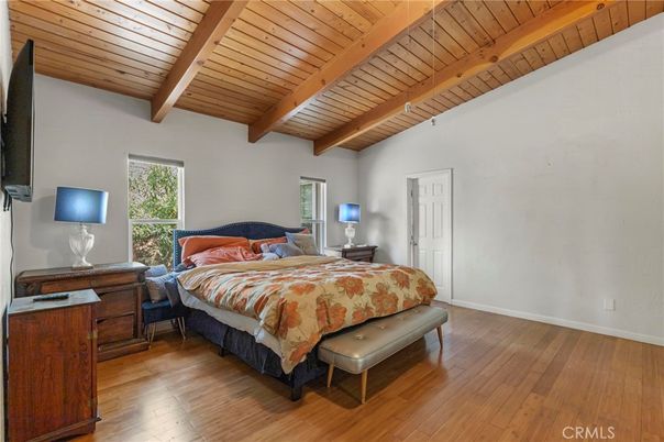 Bedroom, Interior, Wooden Beams, Wooden Ceilings, Wood Texture Flooring