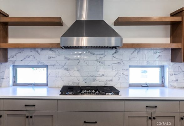Interior, Kitchen, Marble Walls, Stainless Steel Appliances