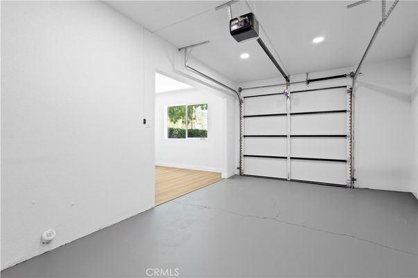 Garage, Interior, Recessed Lighting, Wood Texture Flooring